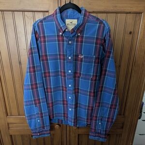 Men's Hollister plaid button up shirt